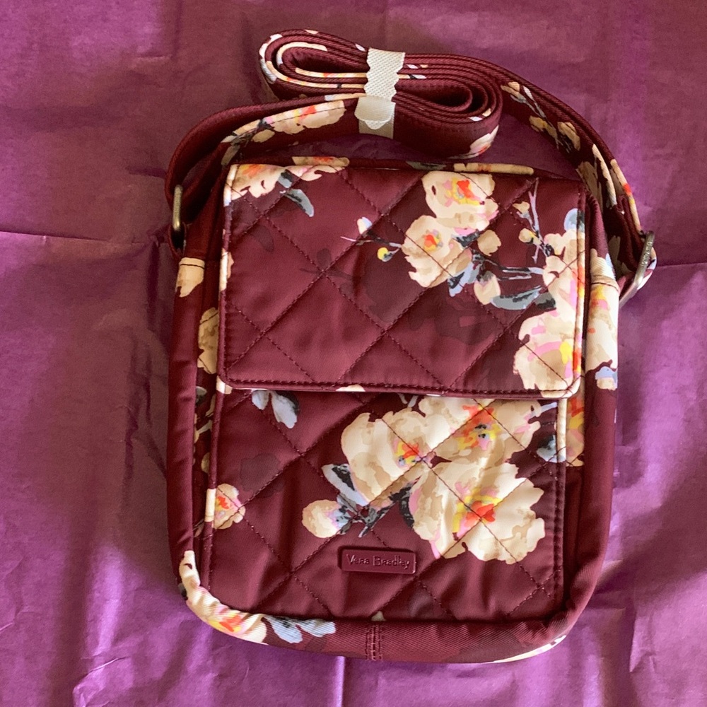 Vera Bradley Burgundy Floral Crossbody Bag